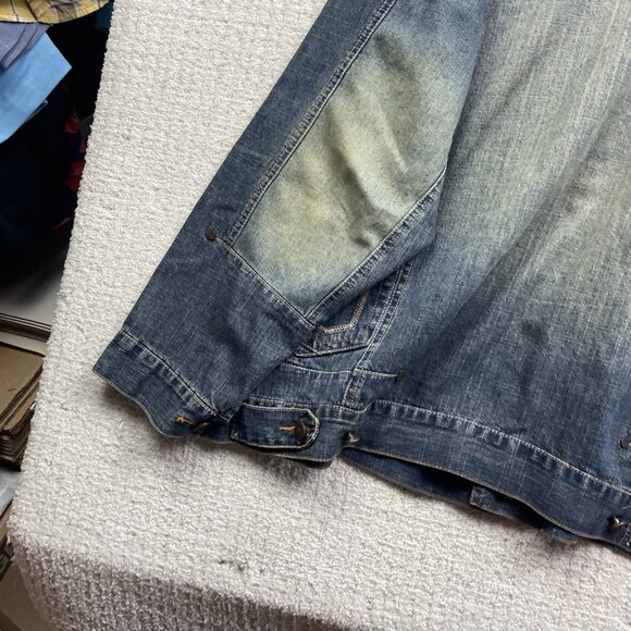 VTG PELLE PELLE Marc Buchanan Denim Jean Jacket Men XL Y2K Distressed 1978 - Picture 11 of 15